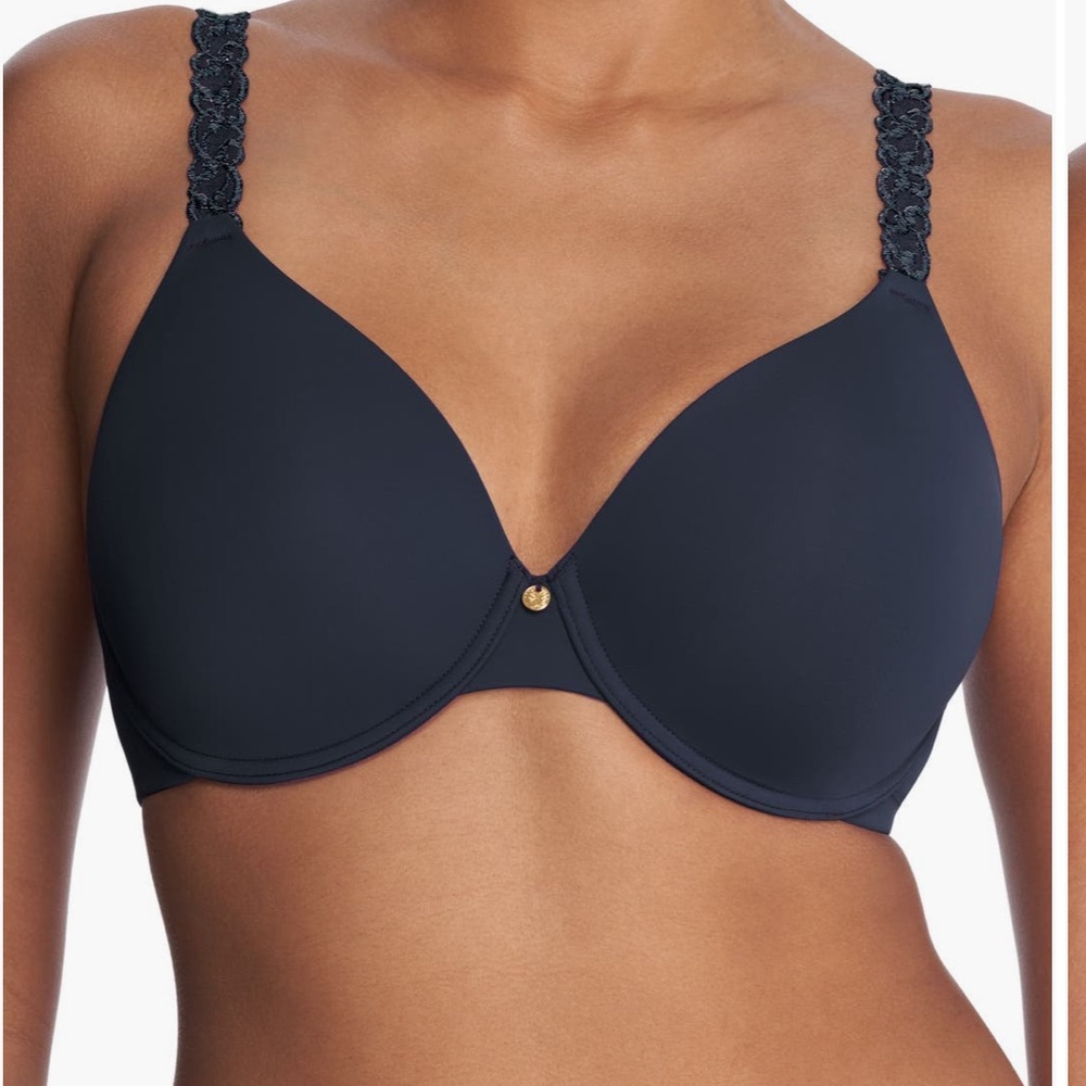 Natori Pure Luxe Underwire TShirt Bra Navy/Black 36DDD